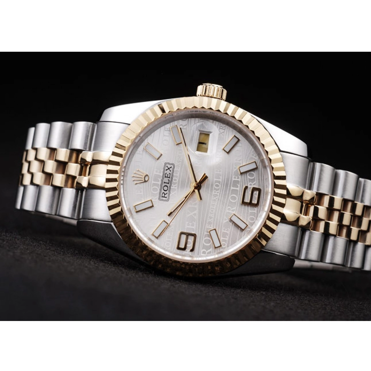 Rolex aaa copy Two 18k DateJust Gold Plated Silver Tone Steel 98084 Rolex Dial Stainless 0709